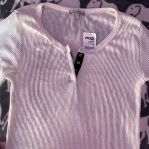 White long sleeve ribbed Shirt Size L